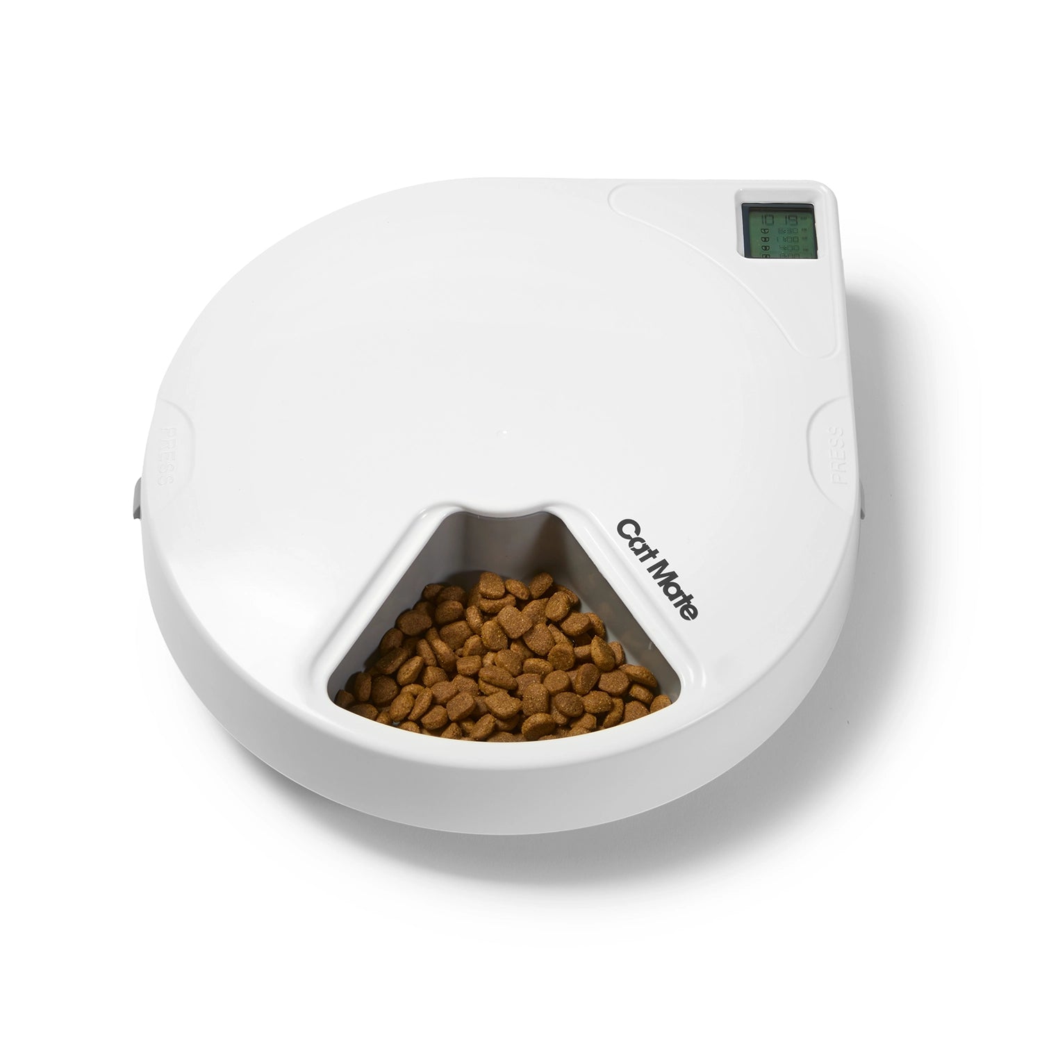 Cat Mate C500 with closed lid showing LCD timer display