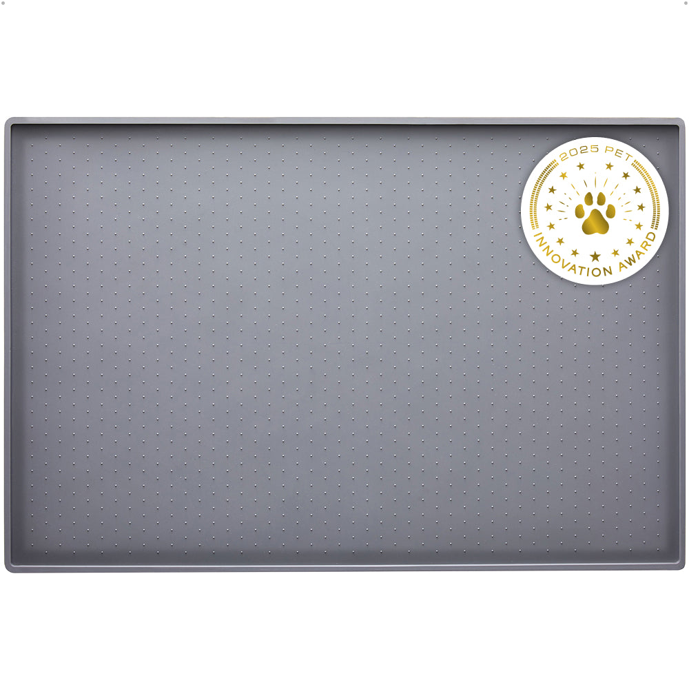 Gorilla Grip silicone pet feeding mat in gray